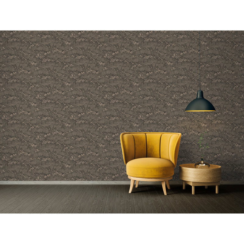 Leopold Non-Pasted Floral Wallpaper Roll, Brown