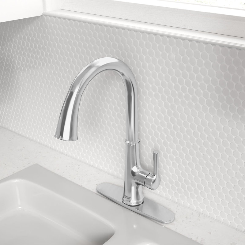 Pull Down Touch Single Handle Kitchen Faucet with Handle, Polished Chrome