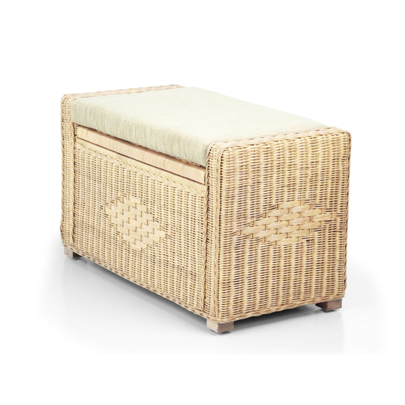 Adero 32" Wide Rectangle Storage Ottoman, Natural
