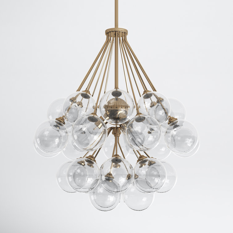Logan 3 Light Metal Dimmable Sphere Chandelier