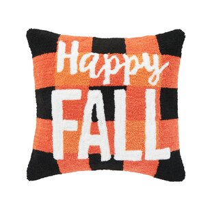 Indoor/Outdoor Fall Bounty Hand Hooked Polypropylene Throw Pillow