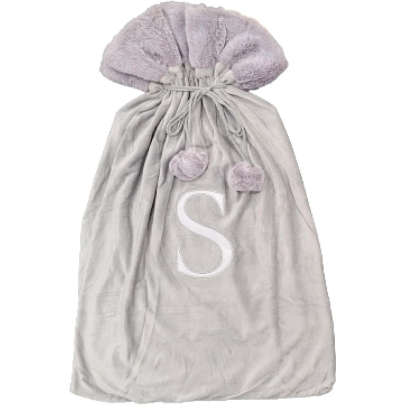 Faux Fur Santa Sack, Light Grey