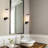 Diaonetta Clear Glass Tubes Single Light Wall Sconce Metal Rings Bathroom Vanity Light