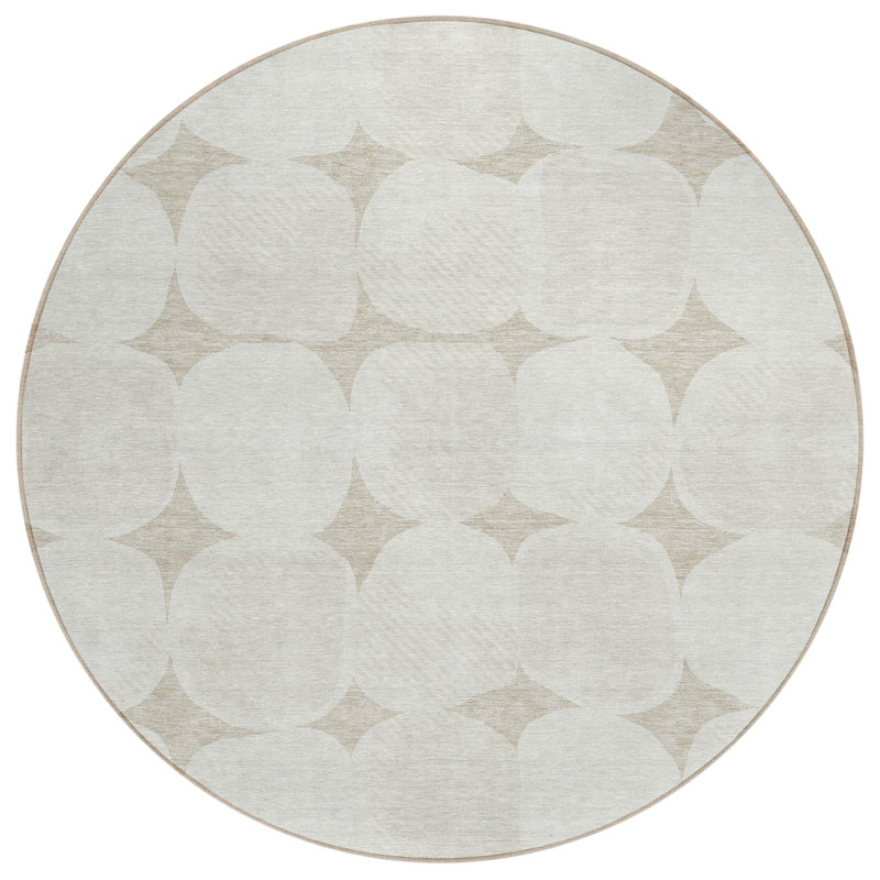 Tapis intérieur / extérieur mâle avec envers antidérapant, Rond 8 pi