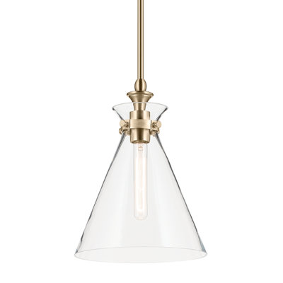 1 Light Updated Traditional Pendant with Glass