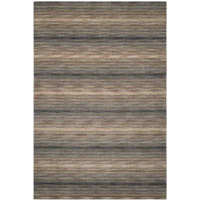 Tapis gris / brun en laine Hossain