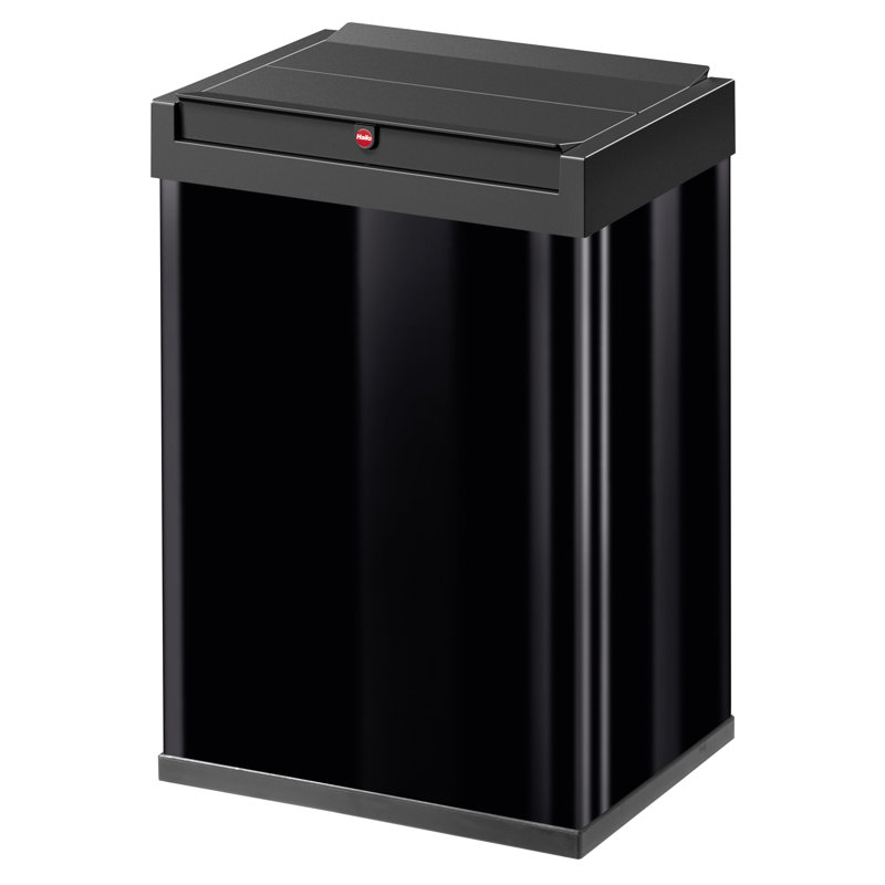 Metal Swing Top Waste Bin - 35L, Black