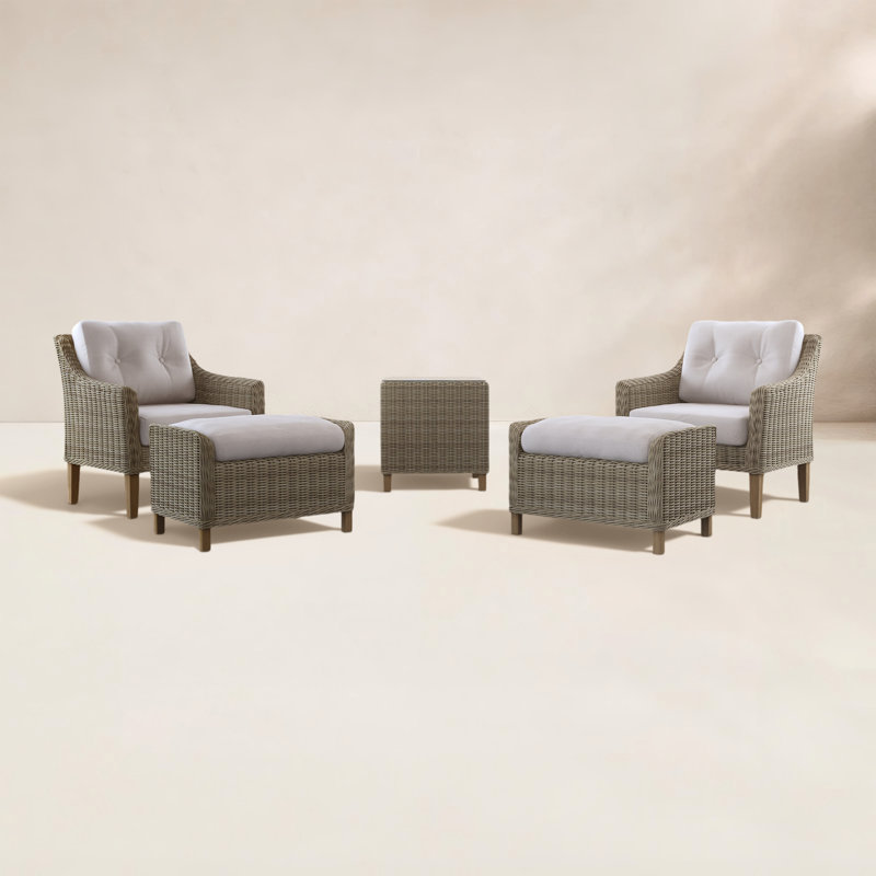 Kells 5 Piece Rattan Seating Group with Sunbrella Cushions