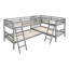 L-Shaped Bunk Bed With Ladder,Twin Size-Grey