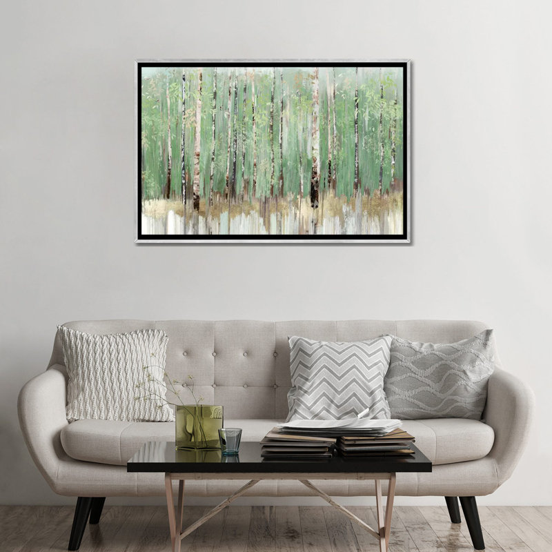 "Tree essence I" par Allison Pearce, reproduction d’art, H 32 po x l 48 po x 1,5 po, Toile avec cadre argenté, Pas de tapis