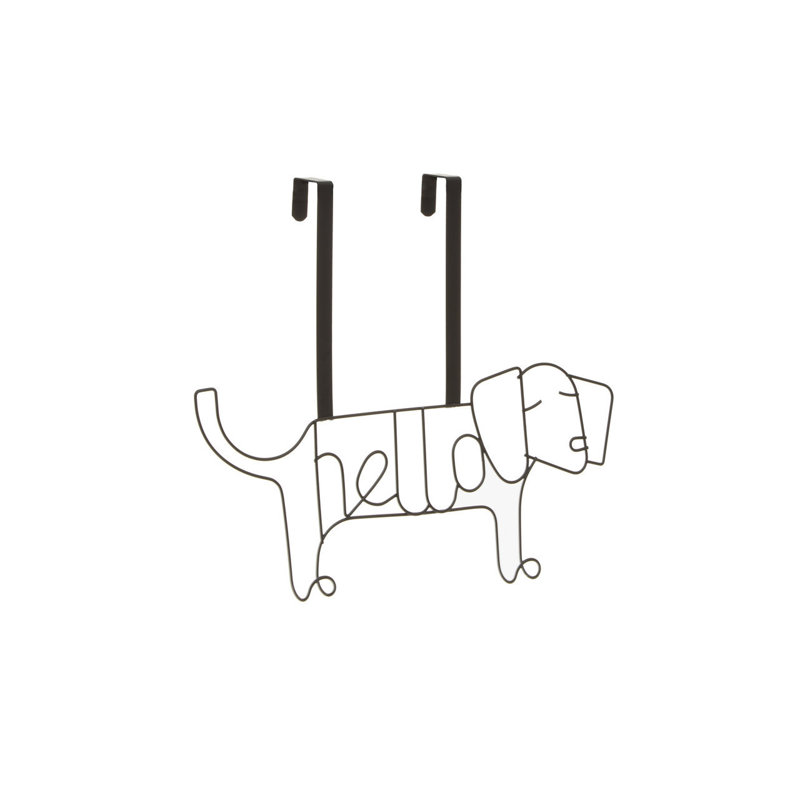 Aamenah Stainless Steel Over-the-Door 2 - Hook Coat Rack, Black
