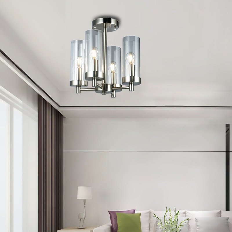 WaKeeney Glass Semi Flush Mount
