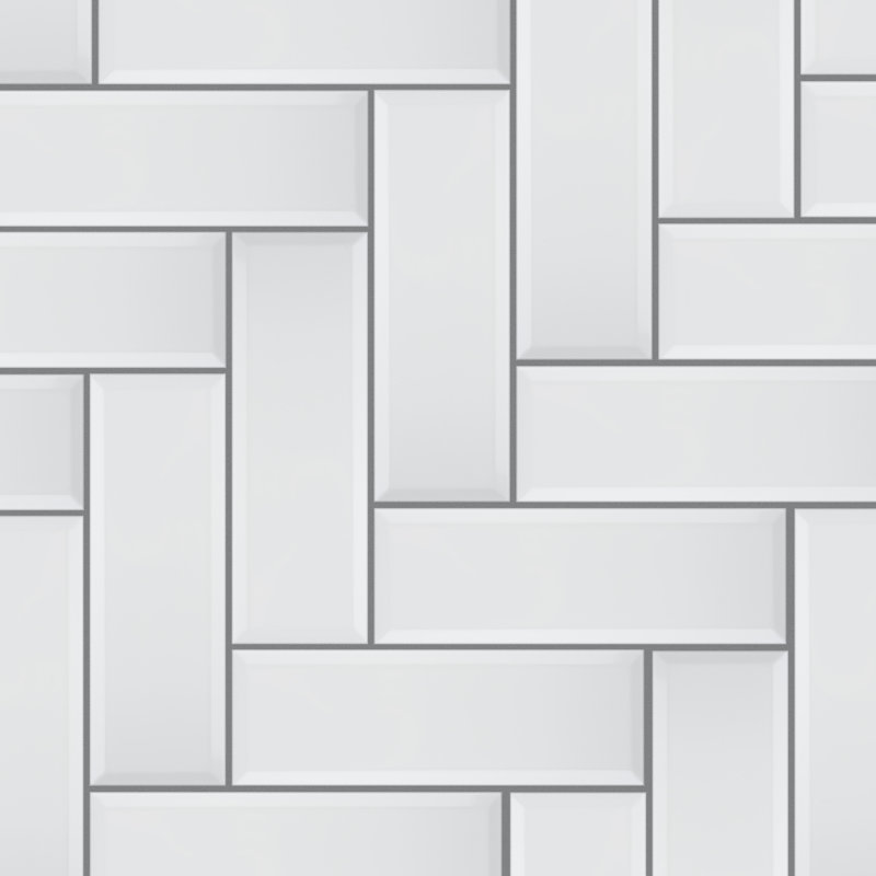 Carreau de céramique biseauté 4 "x 12" Santorini Loft, Blanc