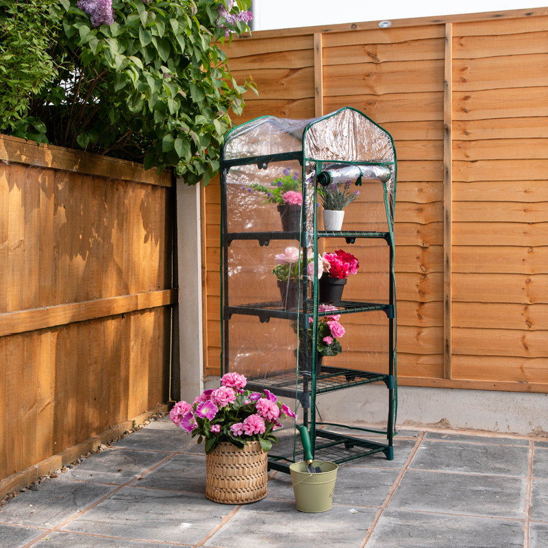 1.3m X 0.5m 4 Tier Greenhouse With Steel Frame And Removable Pvc Cover
