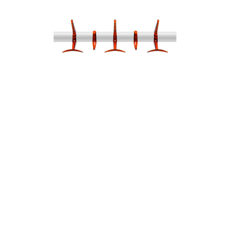 Wall Mounted Coat Rack, Transparent Orange Red, Small