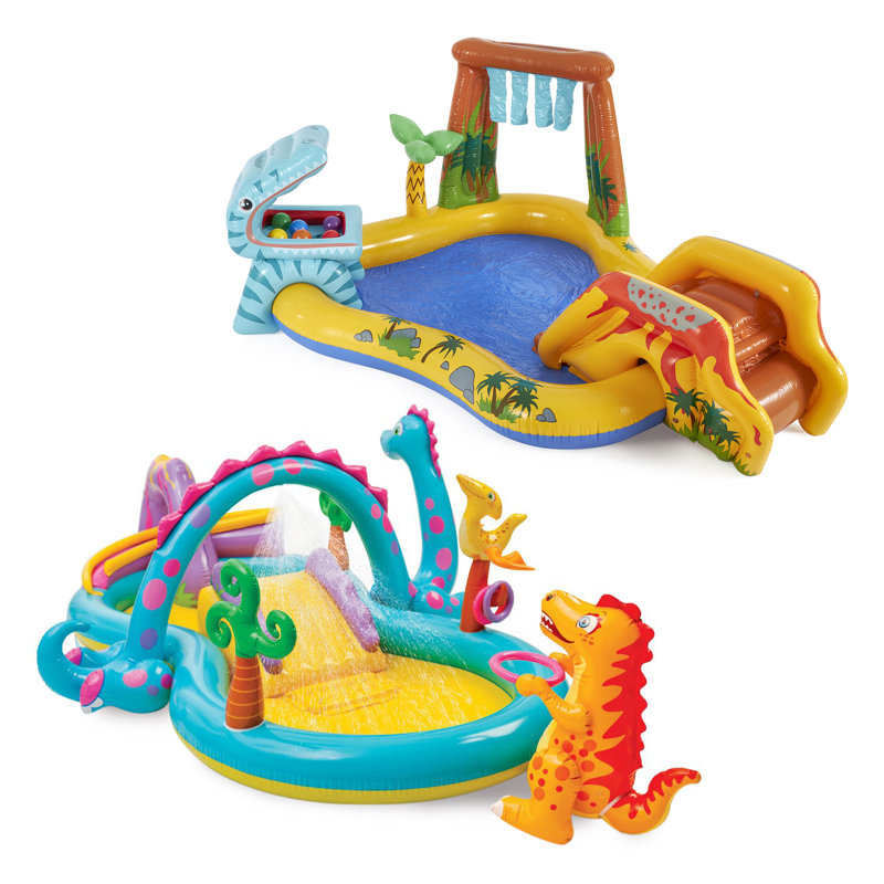 Intex Plastic Inflatable Pool, DinoLand + Dino Kiddie Pool