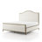 Lalia Modern Upholstered Hammered Metal Camelback Bed-124257343-124653007