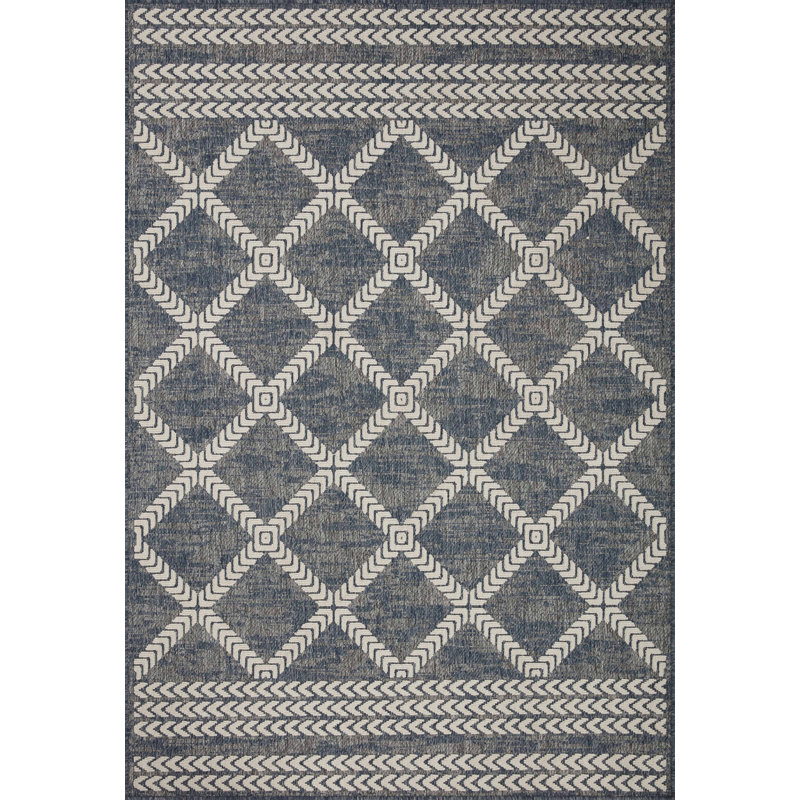 Allionna Geometric Indoor / Outdoor Rug, Rectangle 3'11" x 5'11"