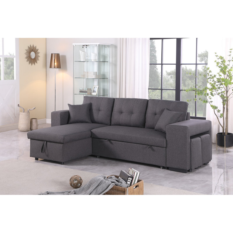 Canapé modulaire réversible avec causeuse escamotable Modern, Gris foncé
