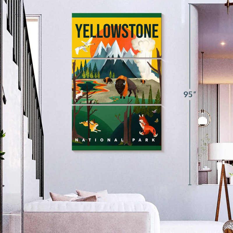 Yellowstone Park, 65" H x 42" W