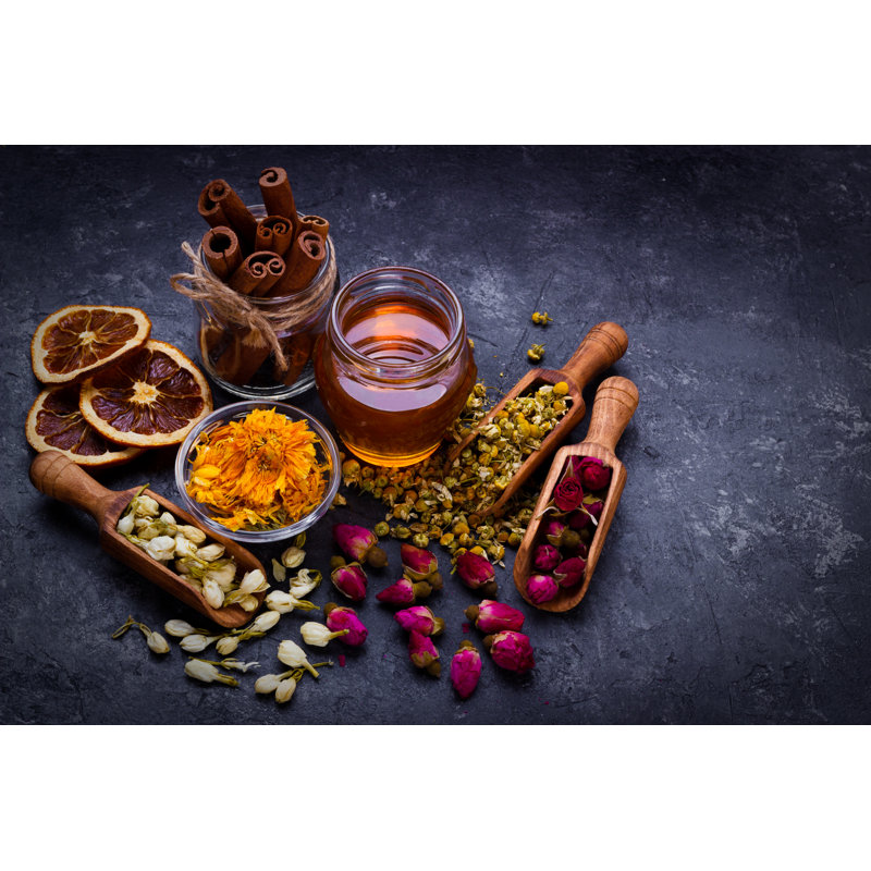 Assortment Of Dry Tea by Lana_M - Wrapped Canvas Print, 20cm H x 30cm W x 3.8cm D
