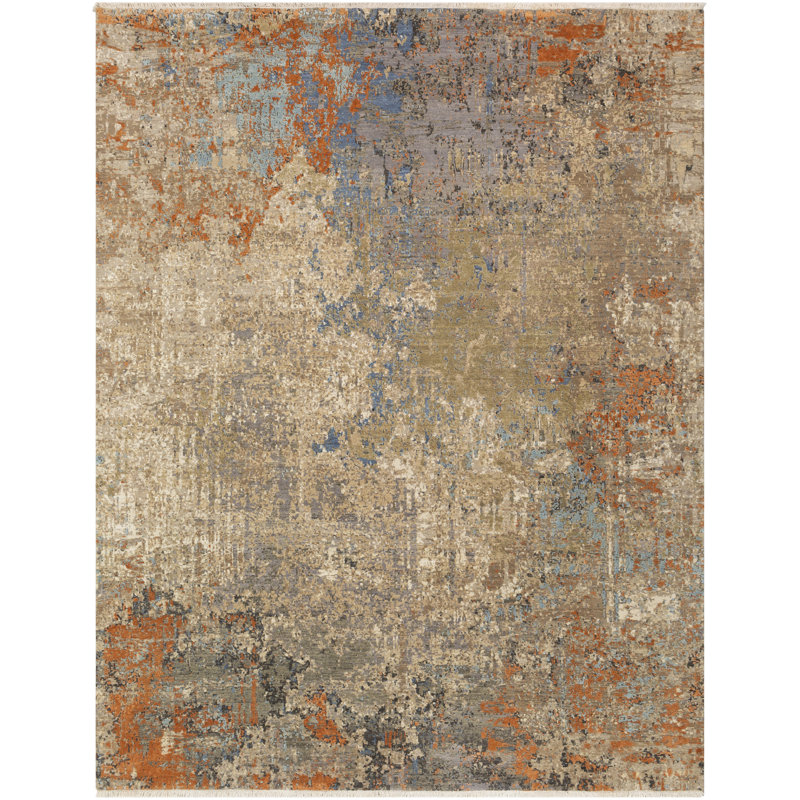Colaba Wool Abstract Area Rug, Rectangle 6' x 9'