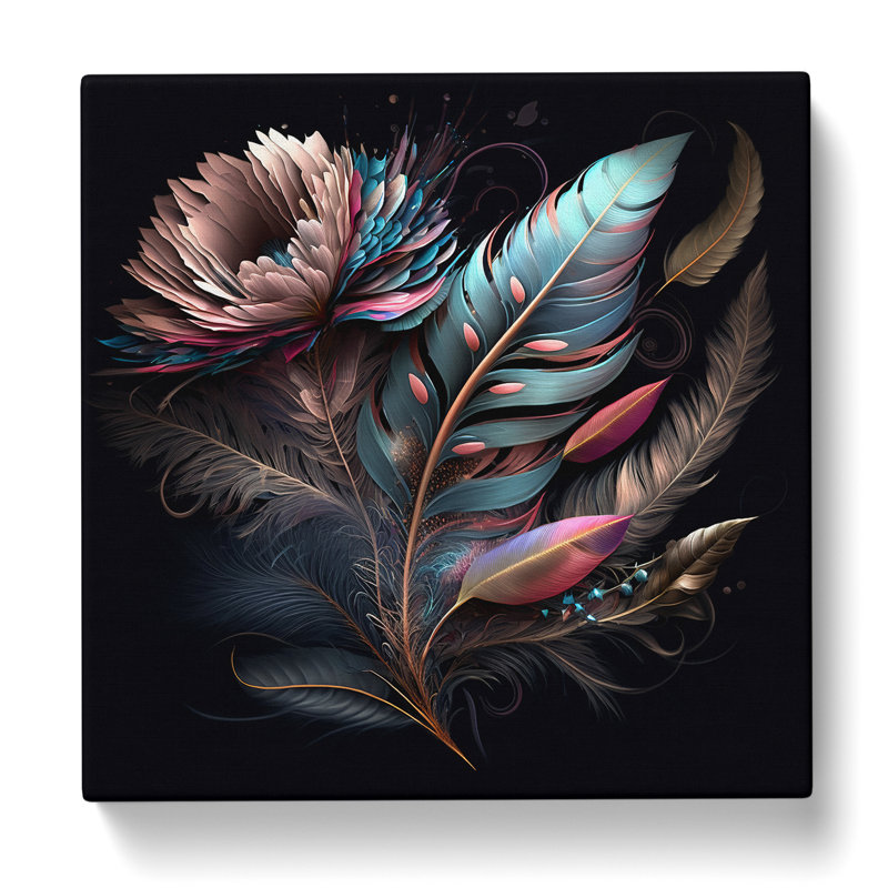 Feather Floral - Wrapped Canvas