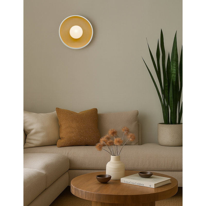 Applique murale ADA Kamra Ambiance, Blanc mat / or champagne