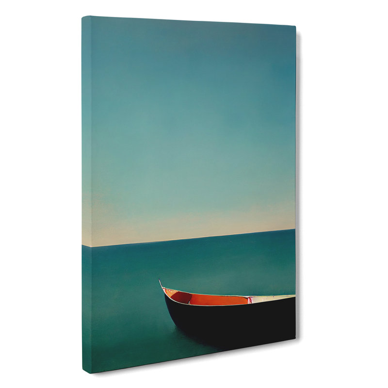 Boat Upon the Sea - Wall Art, Wrapped Canvas, 76cm H x 50cm W x 3cm D, No Matte