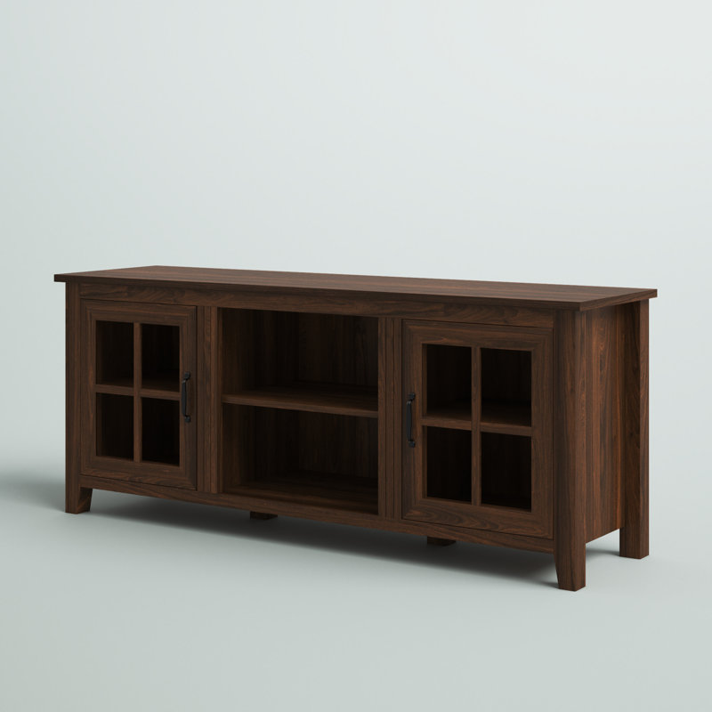 Clayborn 58" 2-Door TV Stand for TVs up to 65", Dark Walnut