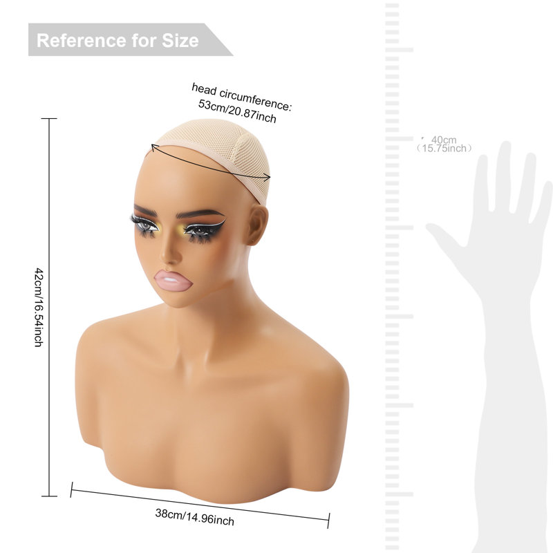 Tête de mannequin femme avec épaules et buste