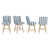 Blue/White Linen Seat/Natural Wood Frame