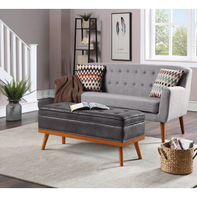 Boyu Polyester Blend Upholstered Storage Bench