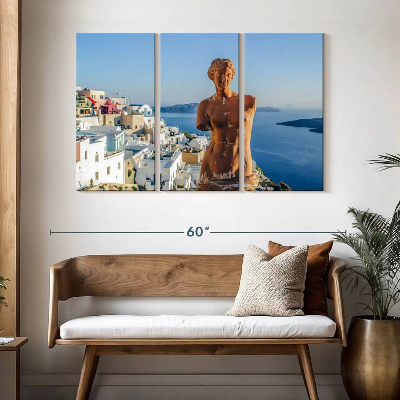 Sebbie Statue Of Aphrodite In Santorini, 32" H x 50" W