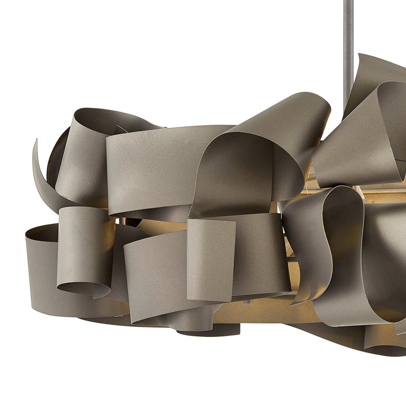 Fredrick Ramond Delfina Five-Light Chain-Hung Chandelier, Matte Bronze