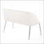 Banc en métal chromé et velours crème