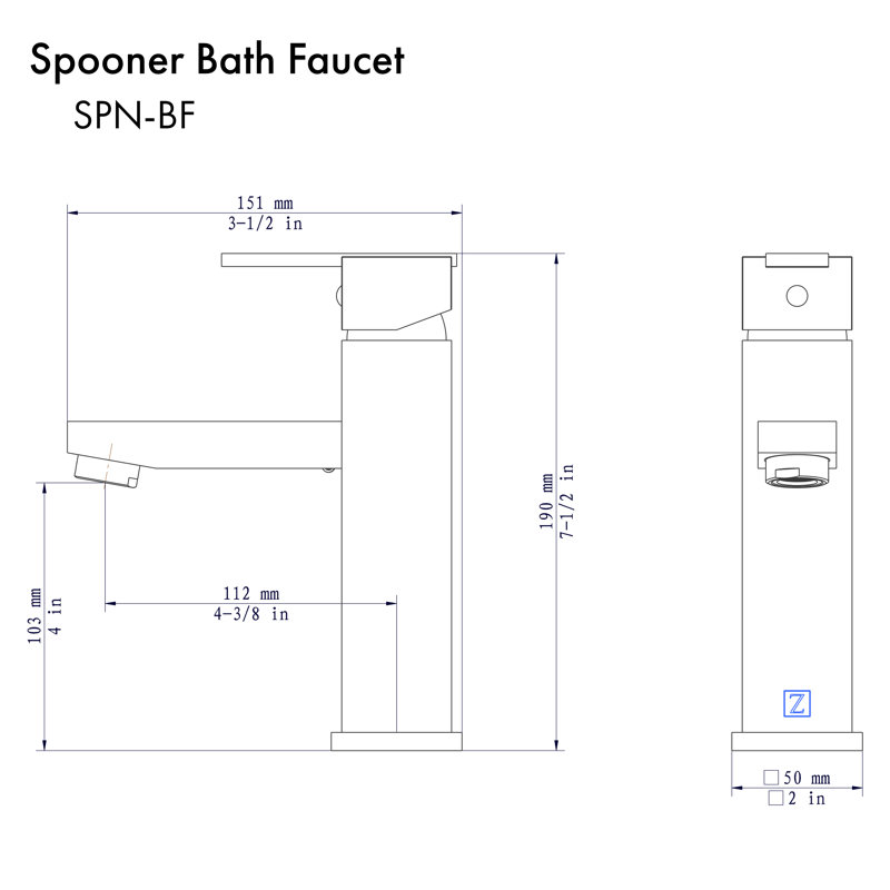 ZLINE Autograph Edition Spooner Bath Faucet in Matte Black (SPN-BF-MB)
