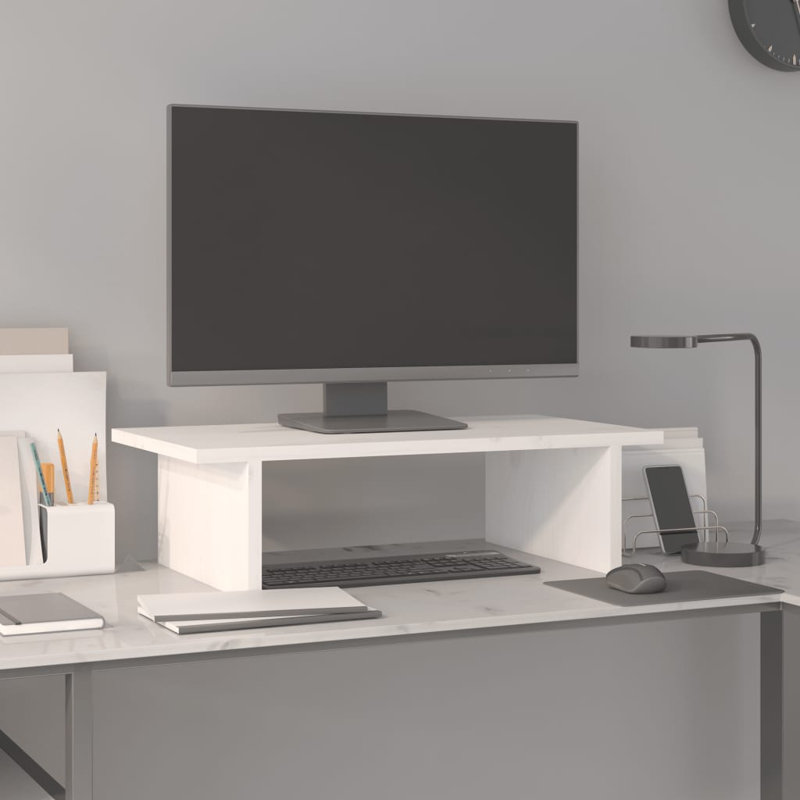 Support pour écran vidaXL blanc massif 19,7 x 10,6 x 5,9 po