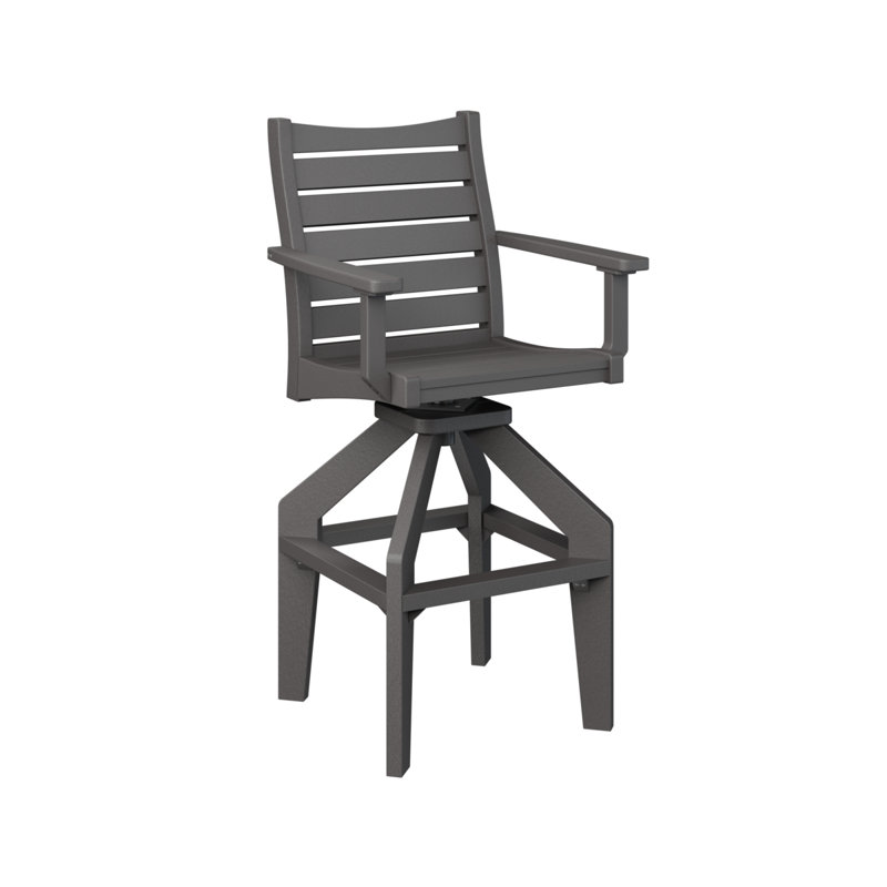 Bristol Outdoor Bar Stool, Smoke Gray, 30.5"