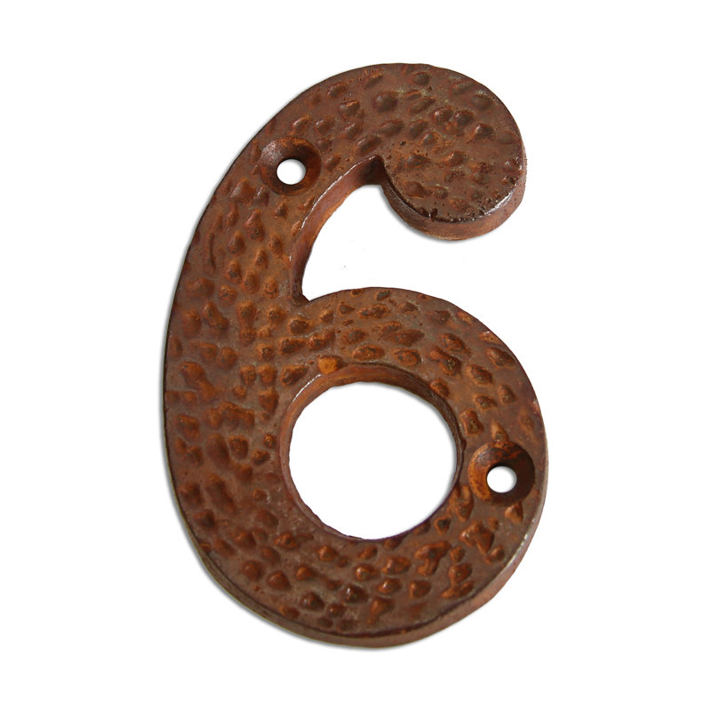 Numéro de maison 3 po, 6, Rouille