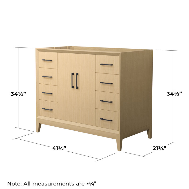 Base de meuble-lavabo simple autoportante 41,5 po Janna, Noir mat