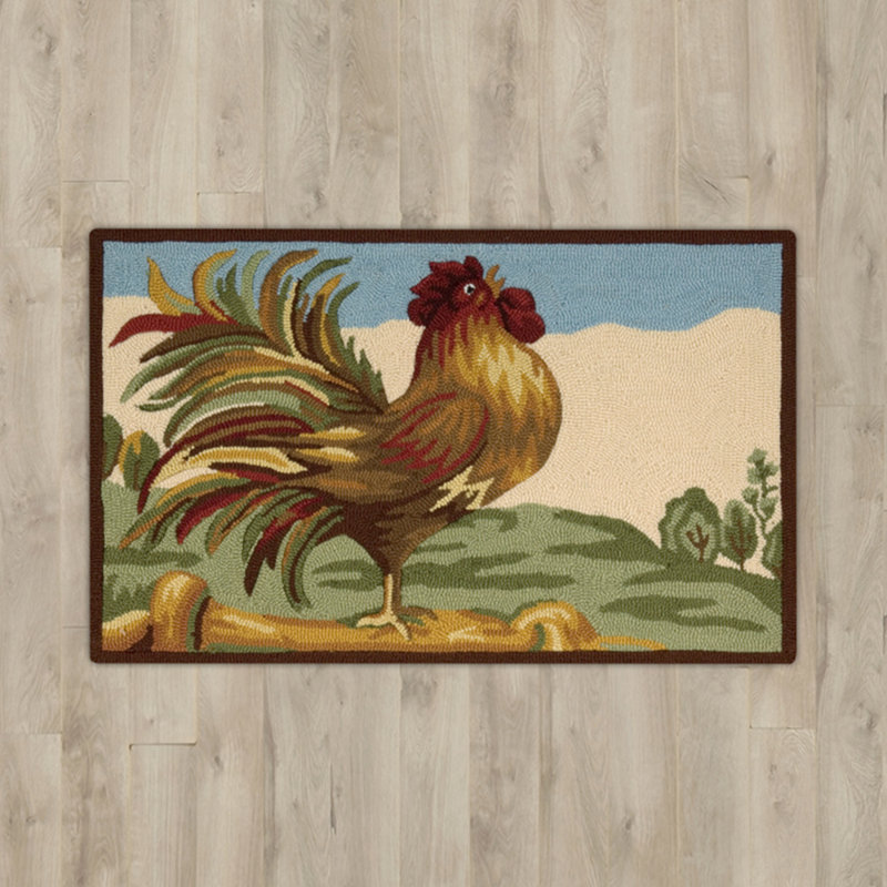 Tapis vert / bleu Stella Rooster