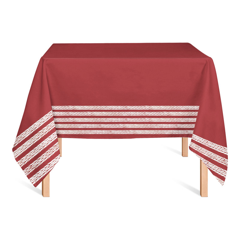Harikleia Striped Square Tablecloth, Red
