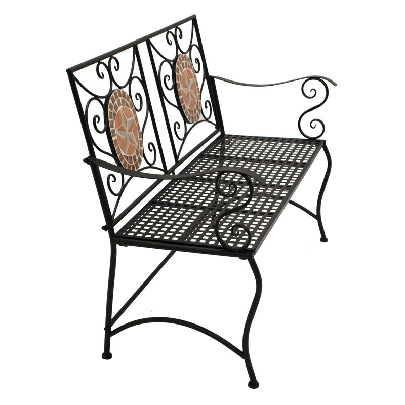 Rachit Steel Outdoor Bench, Beige