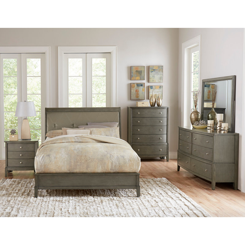 Ping 38'' W 5 - Drawer Dresser, Gray