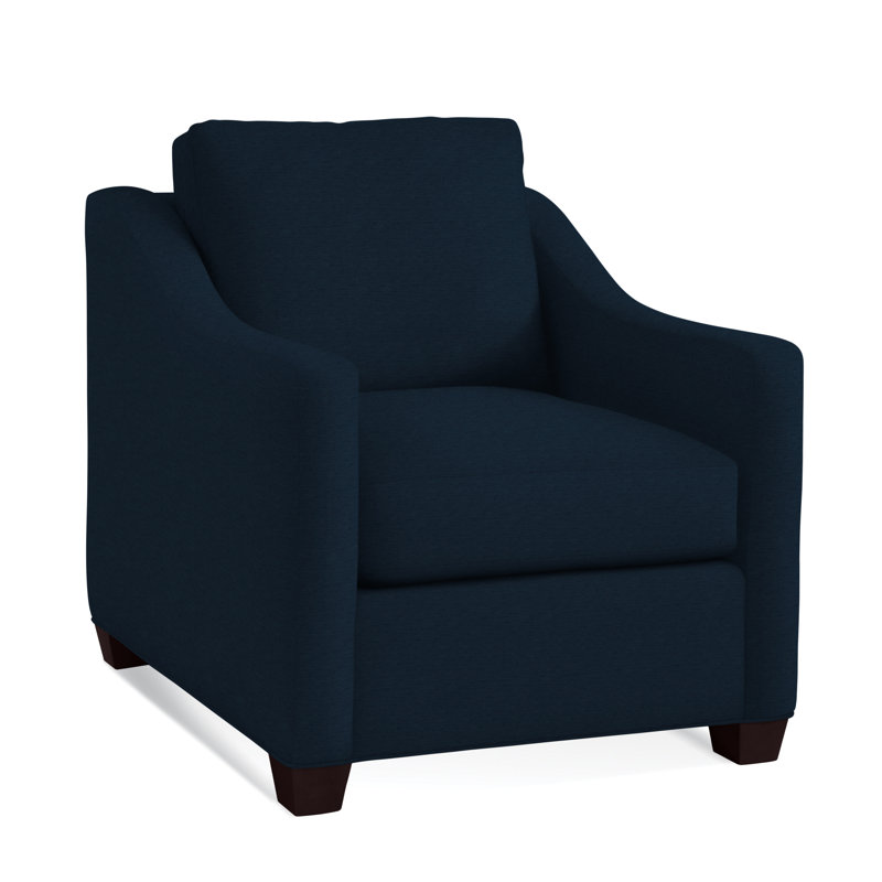 Oliver Chair, Java Finish, Light Blue Performance Fabric; 0851-55