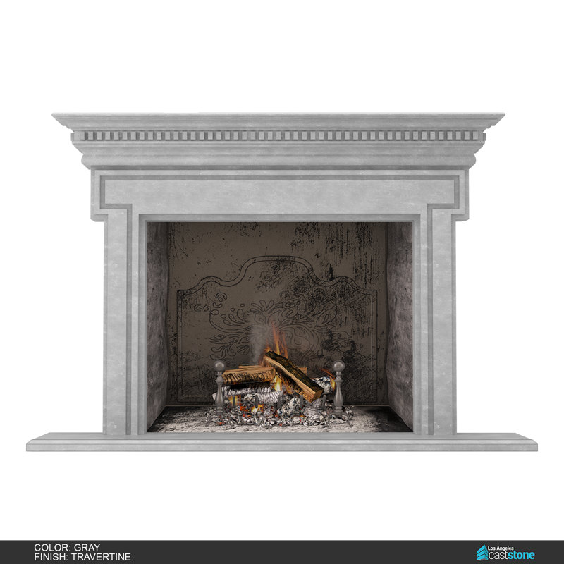 Saint Denis Fireplace Surround, Travertine Gray