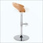 Tabouret de bar réglable avec pivot en métal et similicuir avec repose-pieds arrondi en T - ensemble de 3-702608889