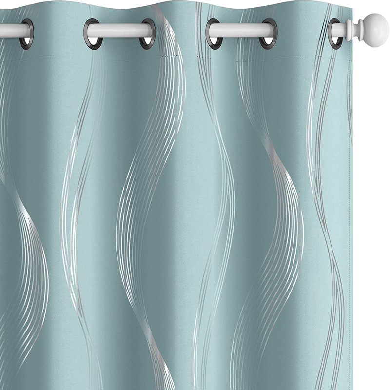 Paire de rideaux occultant et isolants avec œillets Spurgh, L 52 po x L 84 po, Bleu ciel