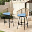 2 tabourets de bar d'extérieur - bleu toutes saisons avec balcon pour la cour, le jardin, la terrasse et les chaises d'assemblage sans effort, forme facile